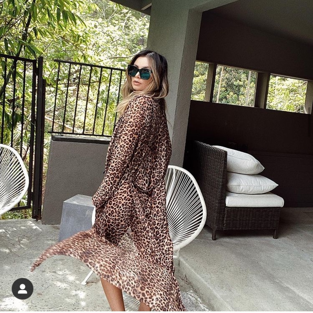 Shop Starlow Leopard Mesh Duster NWT - Picture 2 of 2